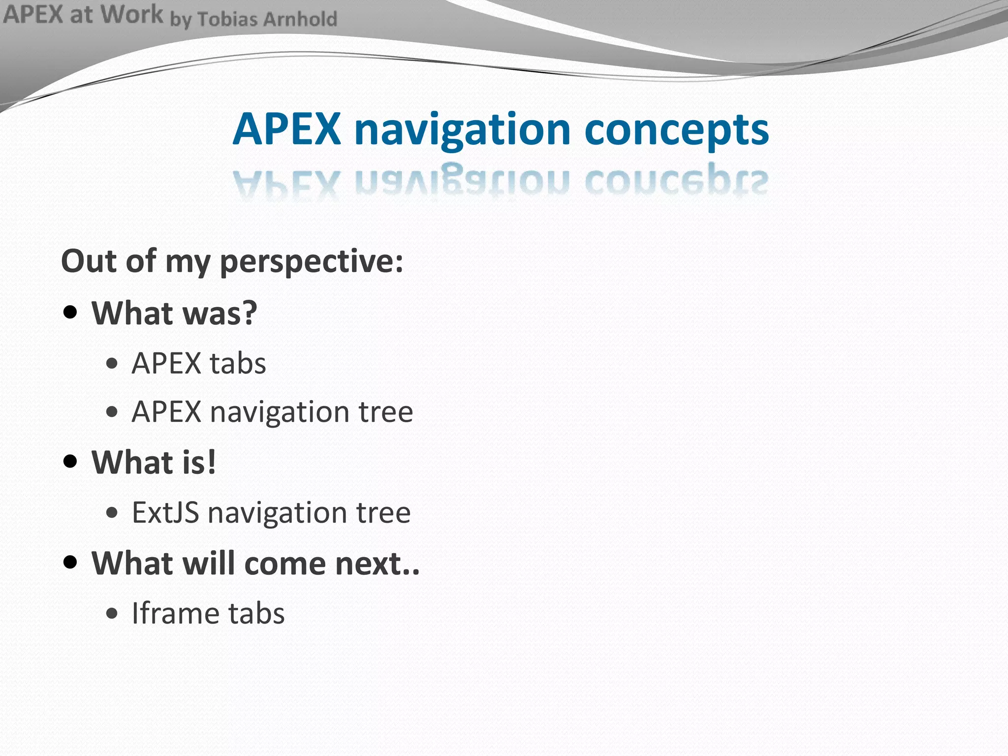 APEX navigation concepts | PPT