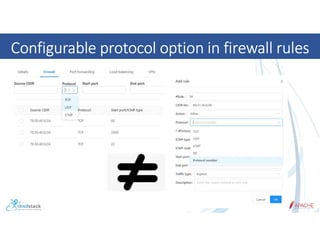 Configurable protocol option in firewall rules
 