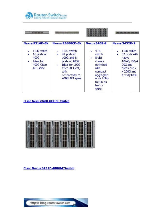 New nexus 400 gigabit (400 g) switches