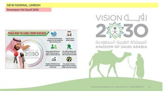 sentrasaran.wordpress.com | blog informasi | +62819 06000131 21
NEW NORMAL UMROH
Penerapan Visi Saudi 2030
 