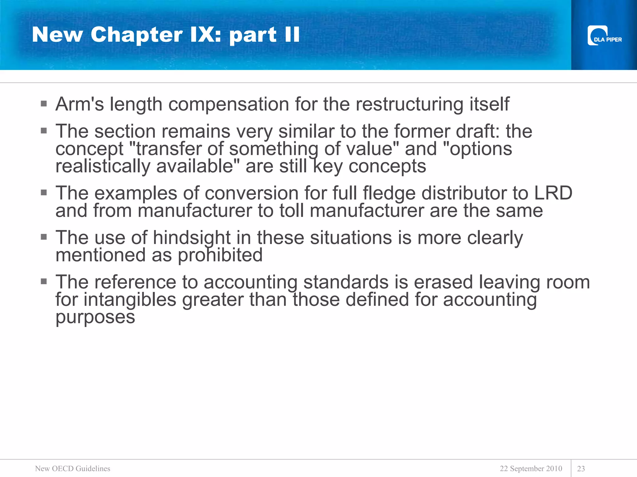 The new OECD transfer pricing guidelines | PPT