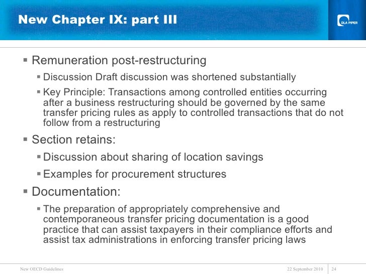The new OECD transfer pricing guidelines