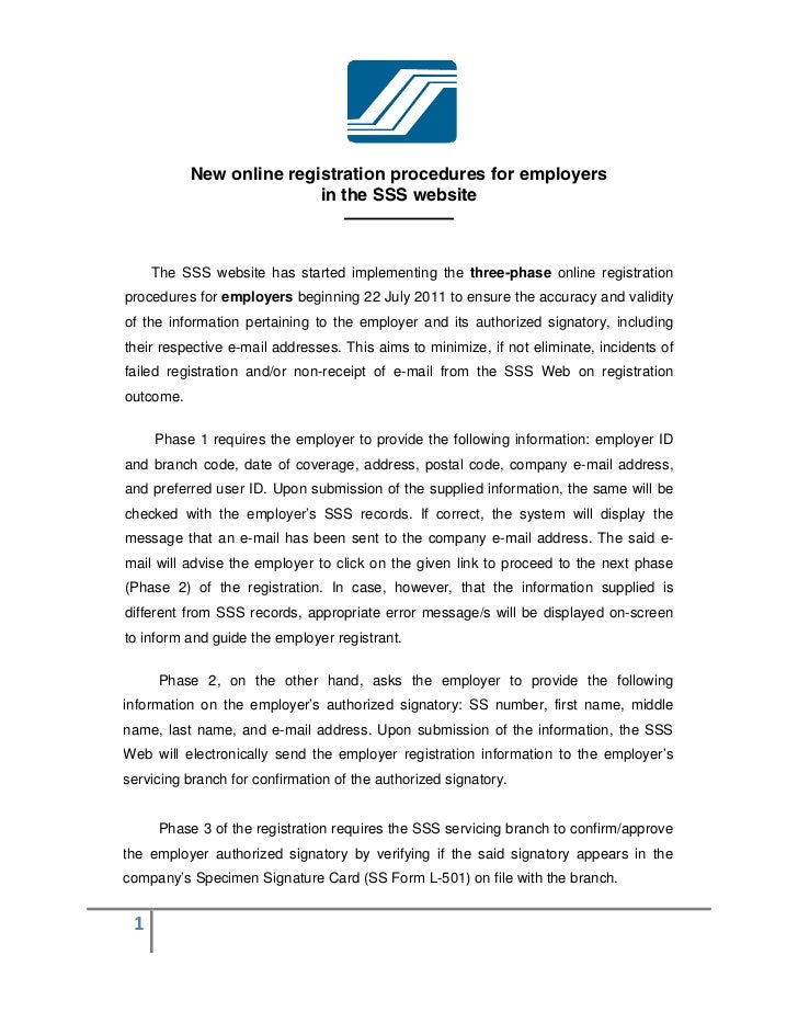new online registration procedures for employers