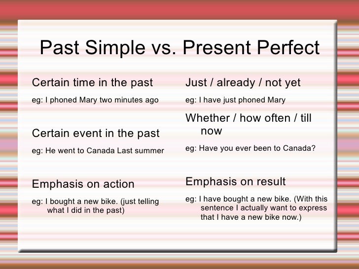 Past Simple vs. Present Simple