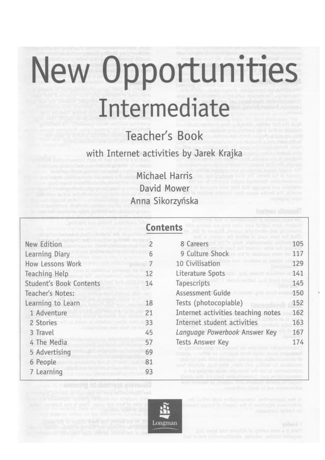 New opportunities intermediate teacher book | PDF