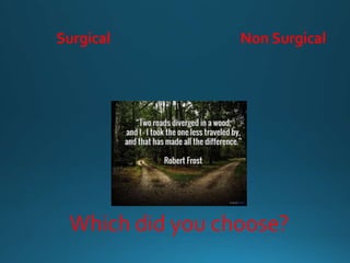 Which did you choose?
Surgical Non Surgical
 