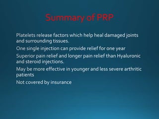 Summary of PRP
 