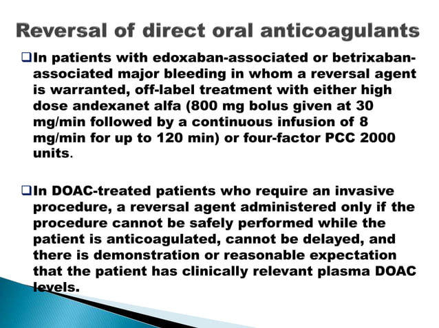Direct oral anticoagulant final | PPSX | Blood Disorders | Diseases and ...