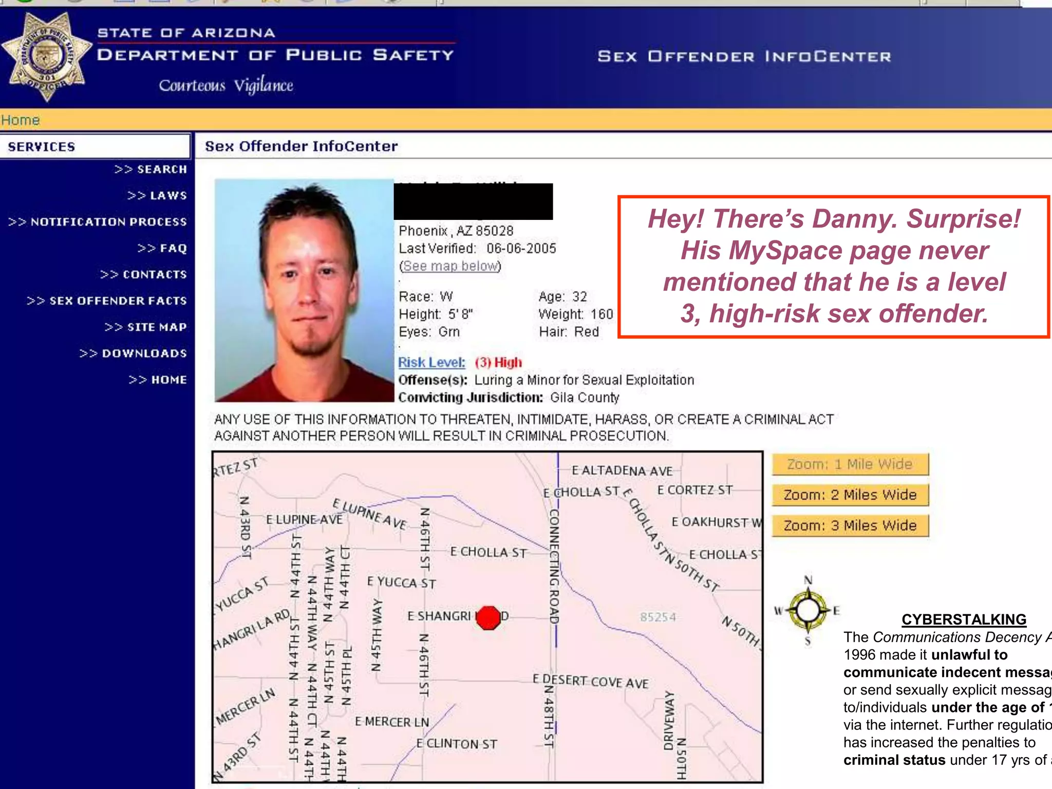 Let’s look at someone’s myspace profile – (the actual screen name is blocked out below) He calls himself, “Danny” http://www.myspace.com/phuckuuphuckingphuck    Ulster BOCES- Model Schools Lets Look at a real profile… 