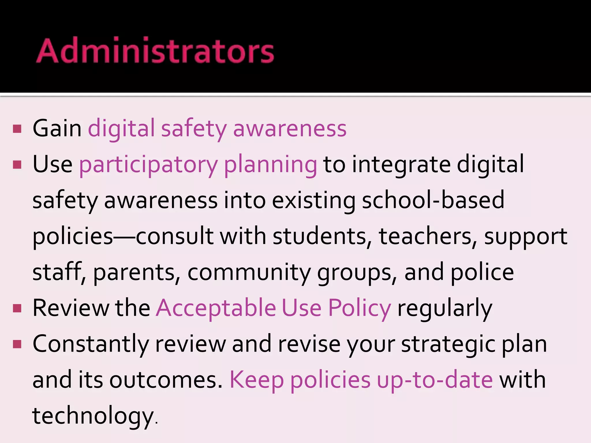 Speed & Ease: Access available 24 hours/day, 7 days/week—victims can no longer find solace at home Pictures/text sent instantly If kids simply “turn off” their technology, they are socially isolated. 