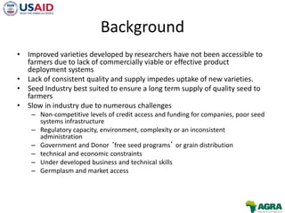 New paradigm for scaling seeds in africa | PPTX