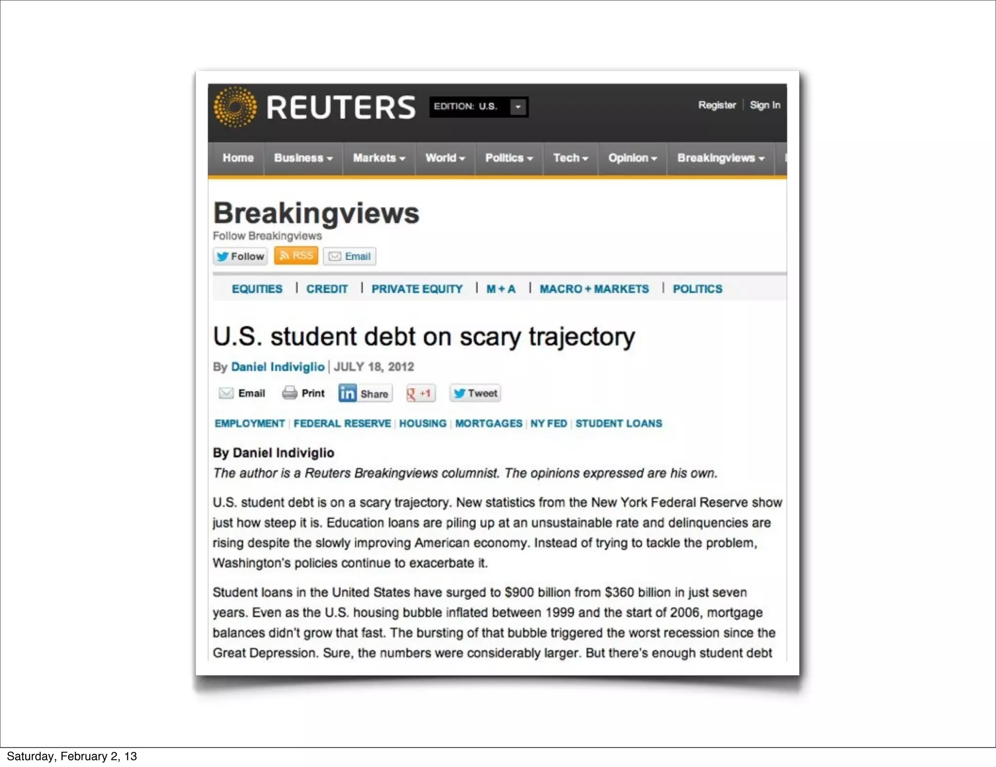 Saturday, February 2, 13
 