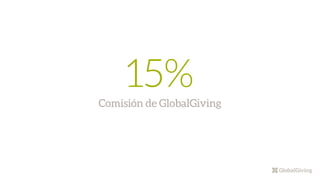 15%
Comisión de GlobalGiving
 
