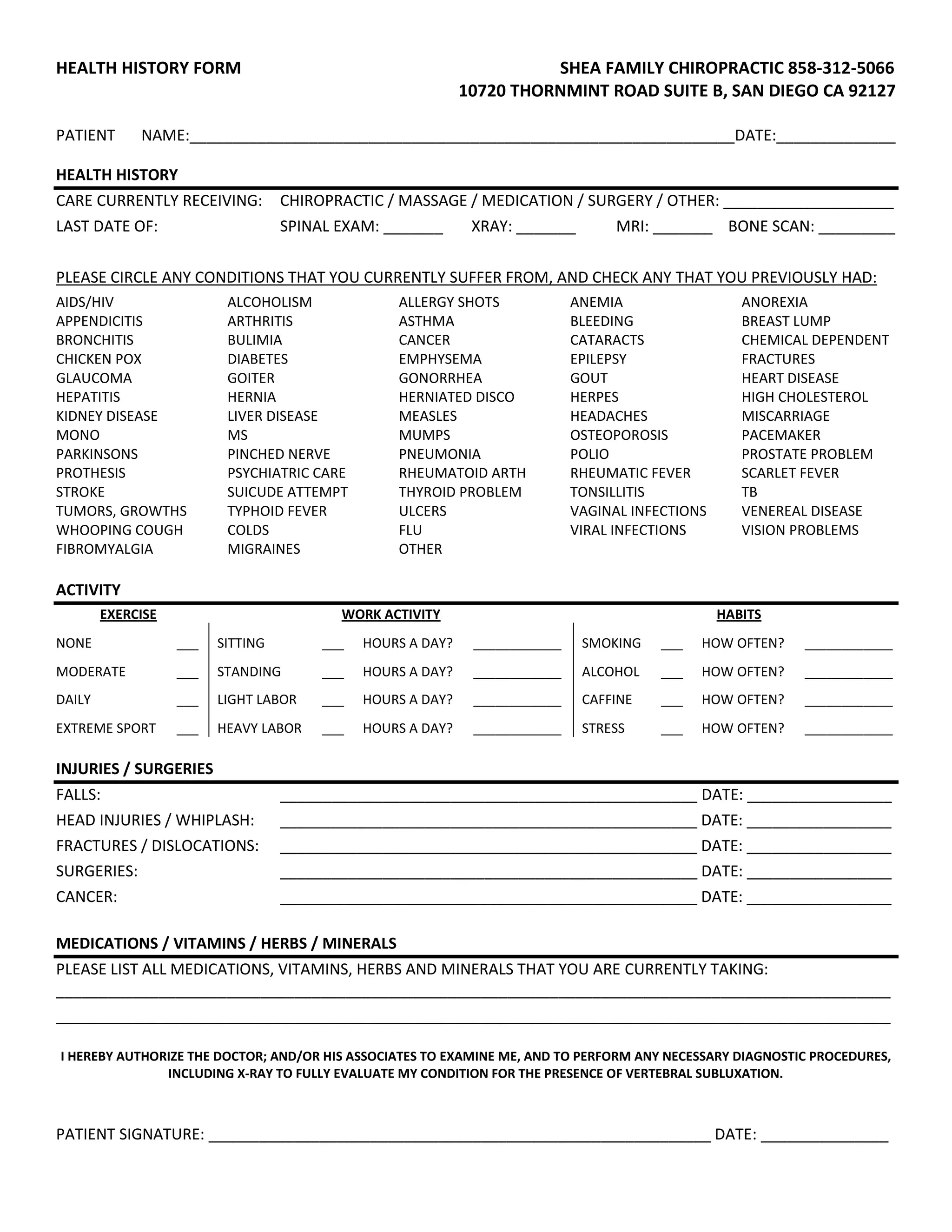 New patient forms | PDF