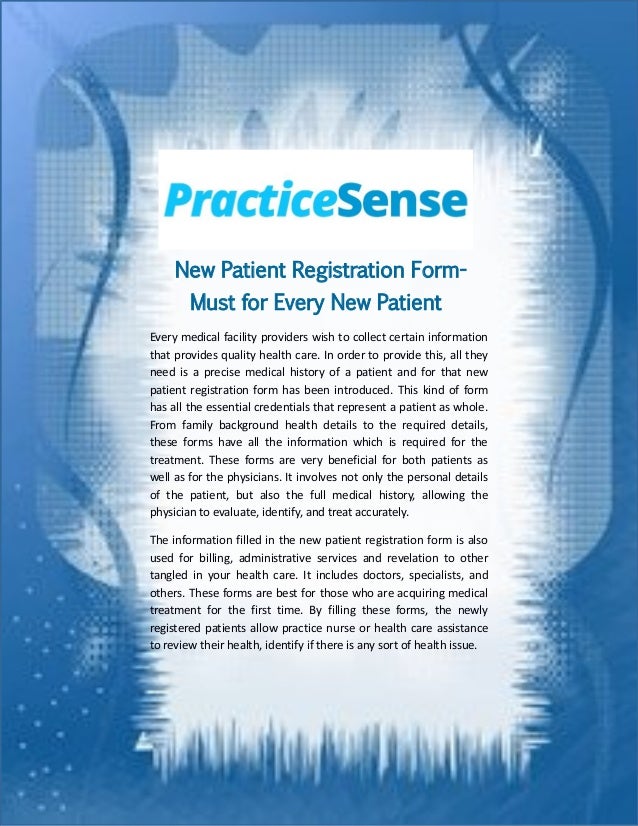 new patient registration form must for every new patient new patient registration form medical
