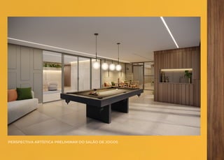 PERSPECTIVA ARTÍSTICA PRELIMINAR DO SALÃO DE JOGOS
 