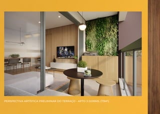 PERSPECTIVA ARTÍSTICA PRELIMINAR DO TERRAÇO - APTO 3 DORMS. (73M²)
 