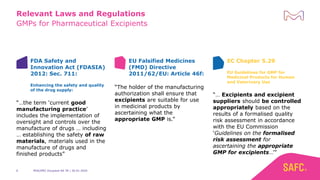 Excipient Risk Assessment New PDA/IPEC Technical Report on Excipient Risk Assessment - insights ...