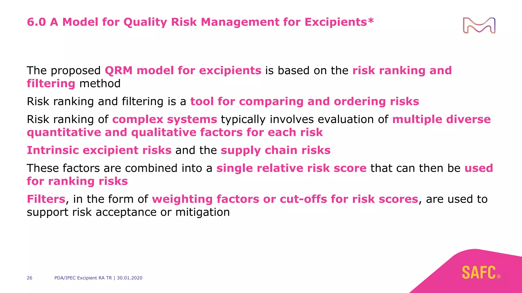 Excipient Risk Assessment New PDA/IPEC Technical Report on Excipient Risk Assessment - insights ...