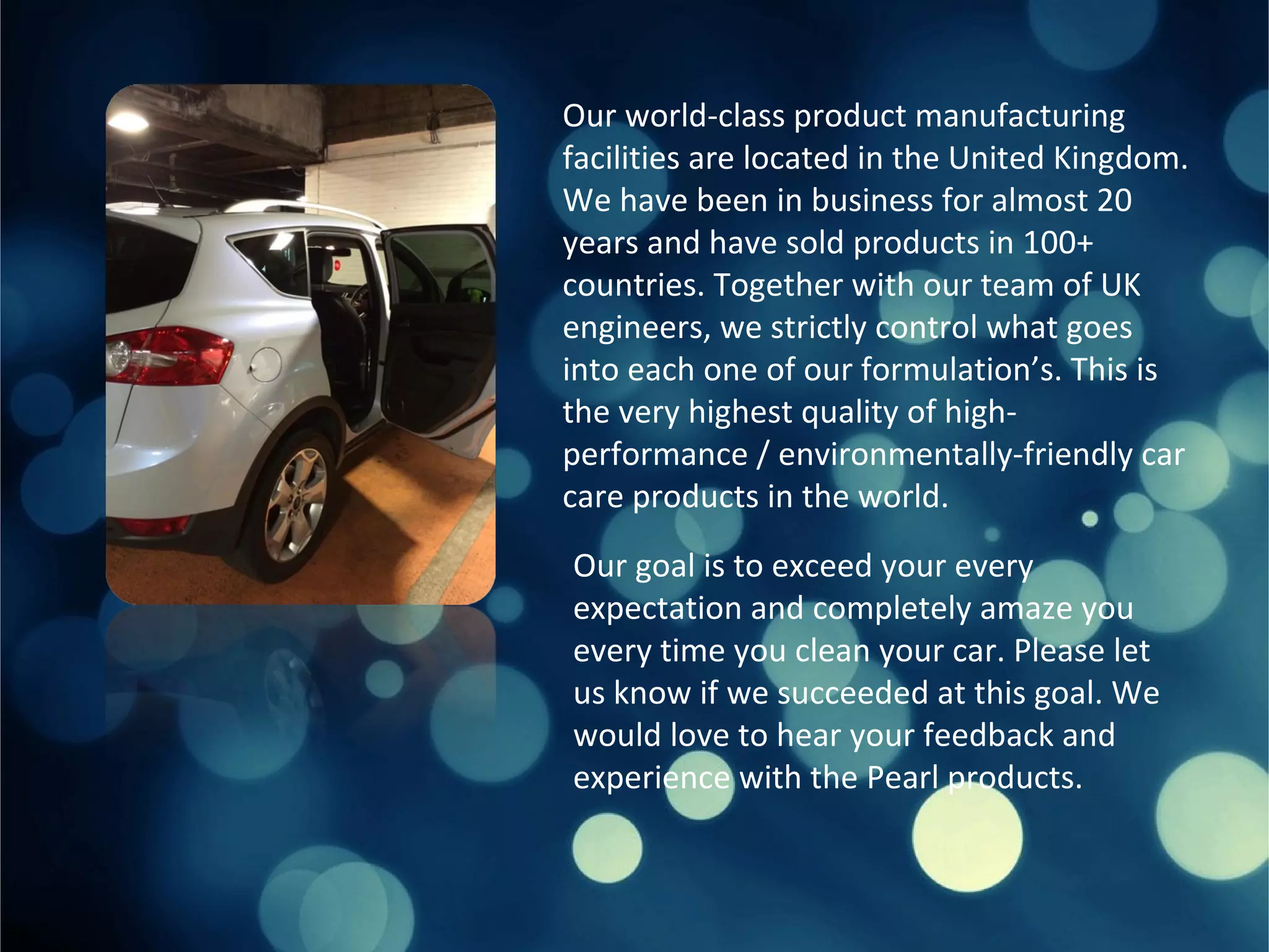 Pearl Car Care No. 1 Global Supplier of High Performance Car Care P…