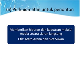 (ii) Perkhidmatan untuk penonton
 