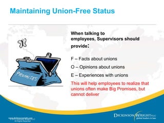 Ten Conditions Leading to UnionizationLack of Courtesy and Respect from Managers and Supervisors.Treat others as you want to be treated