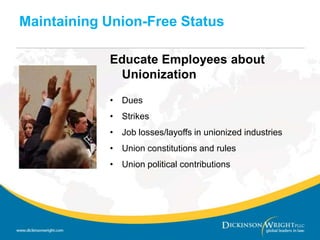 Supervisors must set an example – Not take advantageTen Conditions Leading to UnionizationFailure to LISTEN to and UNDERSTAND the employee.Active Listening
