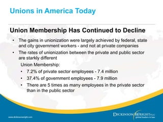 TO REFRAIN FROM UNION ACTIVITIES AND REMAIN UNION FREEUnions in America TodayPurposes of NLRAProvide employees an opportunity to choose a collective bargaining representative, if they want one
