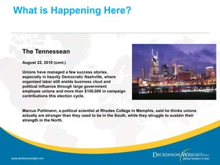 He voted for the Employee Free Choice Act as a Senator and said:	   "EFCA is a starting point but there is more to do. I will use the bully pulpit of the presidency to educate our country about the important role of Unions."