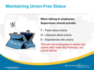 Ten Conditions Leading to UnionizationLack of Courtesy and Respect from Managers and Supervisors.Treat others as you want to be treated