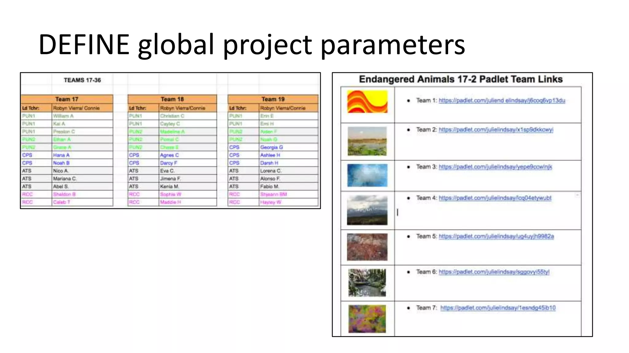 DEFINE global project parameters
 