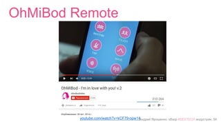 Андрей Ярошенко, обзор #SEXTECH индустрии, 54
OhMiBod Remote
youtube.com/watch?v=kCF79-opw14
 