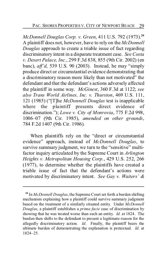 summary of the mcdonnell douglas vs green case A primer on the employee’s burden of proof mcdonnell douglas 2 mcdonnell douglas corp v green employers might see references to this case in summary. summary of the mcdonnell douglas vs green case A primer on the employee’s burden of proof mcdonnell douglas 2 mcdonnell douglas corp v green employers might see references to this case in summary.