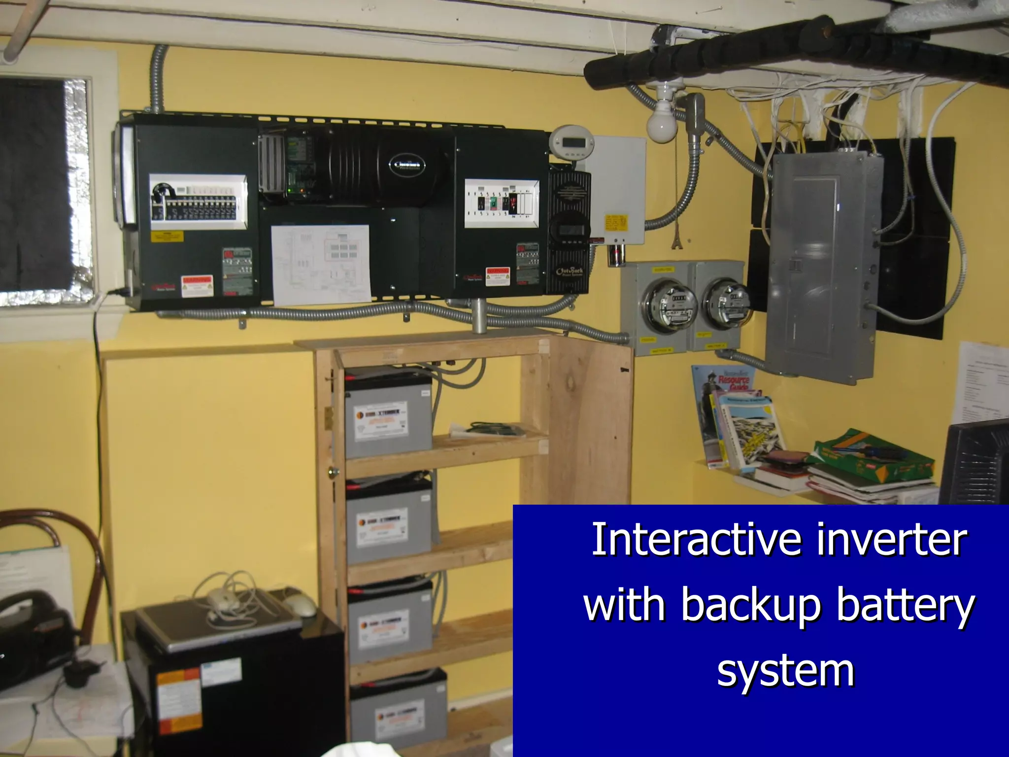 Interactive inverter  with backup battery  system 