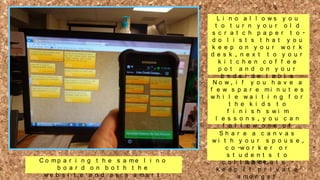 C o mp a r i n g t h e s a me l i n o
b o a r d o n b o t h t h e
w e b s i t e a n d a s a s ma r t

L i n o a l l o ws y o u
t o t u r n y o u r o l d
s c r a t c h p a p e r t o d o l i s t s t h a t y o u
k e e p o n y o u r wo r k
d e s k , n e x t t o y o u r
k i t c h e n c o f f e e
p o t a n d o n y o u r
b e d s i d e t a b l e
N o w , i o f a y d iu g h a va e a
o
i n t
i t
l
f e w ls lp e tr ie n mb o a rt d s
a
i n u e
b u
w h i t l hea w ayi ot ui c a nf o r
n g
t
t h e
i d s
a c c e s s k a n y w th o r e
e
f i n
a n d if s h m w in m
r o s a y
l e s s d e v i, y o u c a n
o n s c e !
f o l l o w o n e o f
y S h a r te o a co a ln iv s ts s
o u r
-d
a
rw a tt h e y o tu h a s p u s is n g
i
h r
r n o u e ,
t hc eo -wxocr uk seer t ohr a t
e
“m y ul di es nt t is s t a t
s t
o
c o l l h o me ” t e –
a b o r a
k e e p i t p r i v a t e
a mo n g s t

 