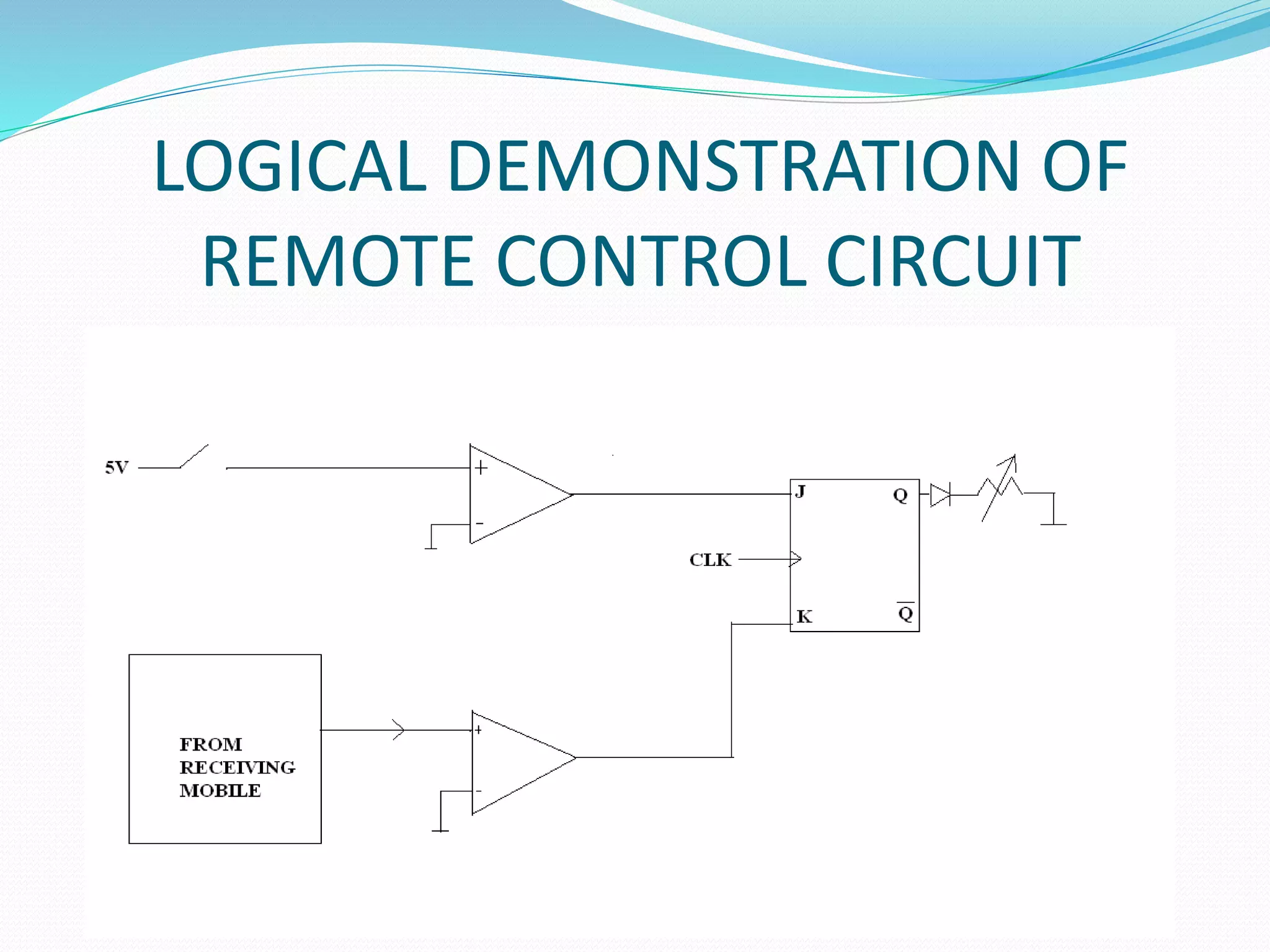 LOGICAL DEMONSTRATION OF
REMOTE CONTROL CIRCUIT
 