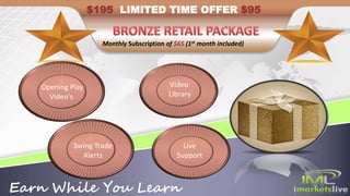 Earn While You Learn
$195 LIMITED TIME OFFER $95
Monthly Subscription of $65 (1st month included)
Opening Play
Video's
Video
Library
Swing Trade
Alerts
Live
Support
 