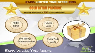 Monthly Subscription of $245 (1st month included)
Earn While You Learn
$1495 LIMITED TIME OFFER $995
FOREX
Signal
Futures
Signal
Live Trading
Educational Room
Swing Trade
Alerts
 
