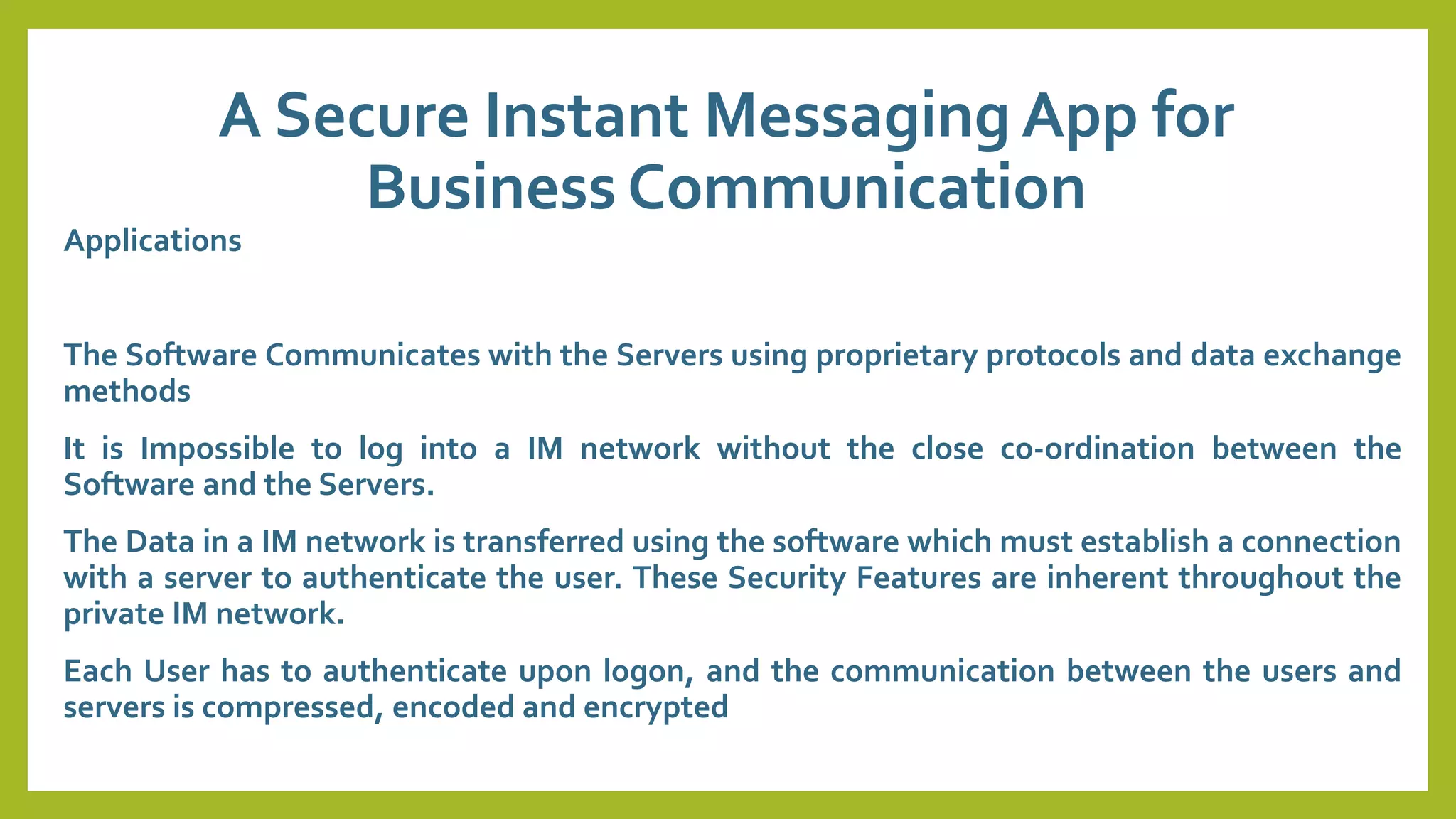 Secure Instant Messaging App | PPTX | Internet Safety | Parenting
