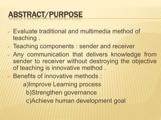 Innovation in Pedagogy ( Art of Teaching ) | PPTX