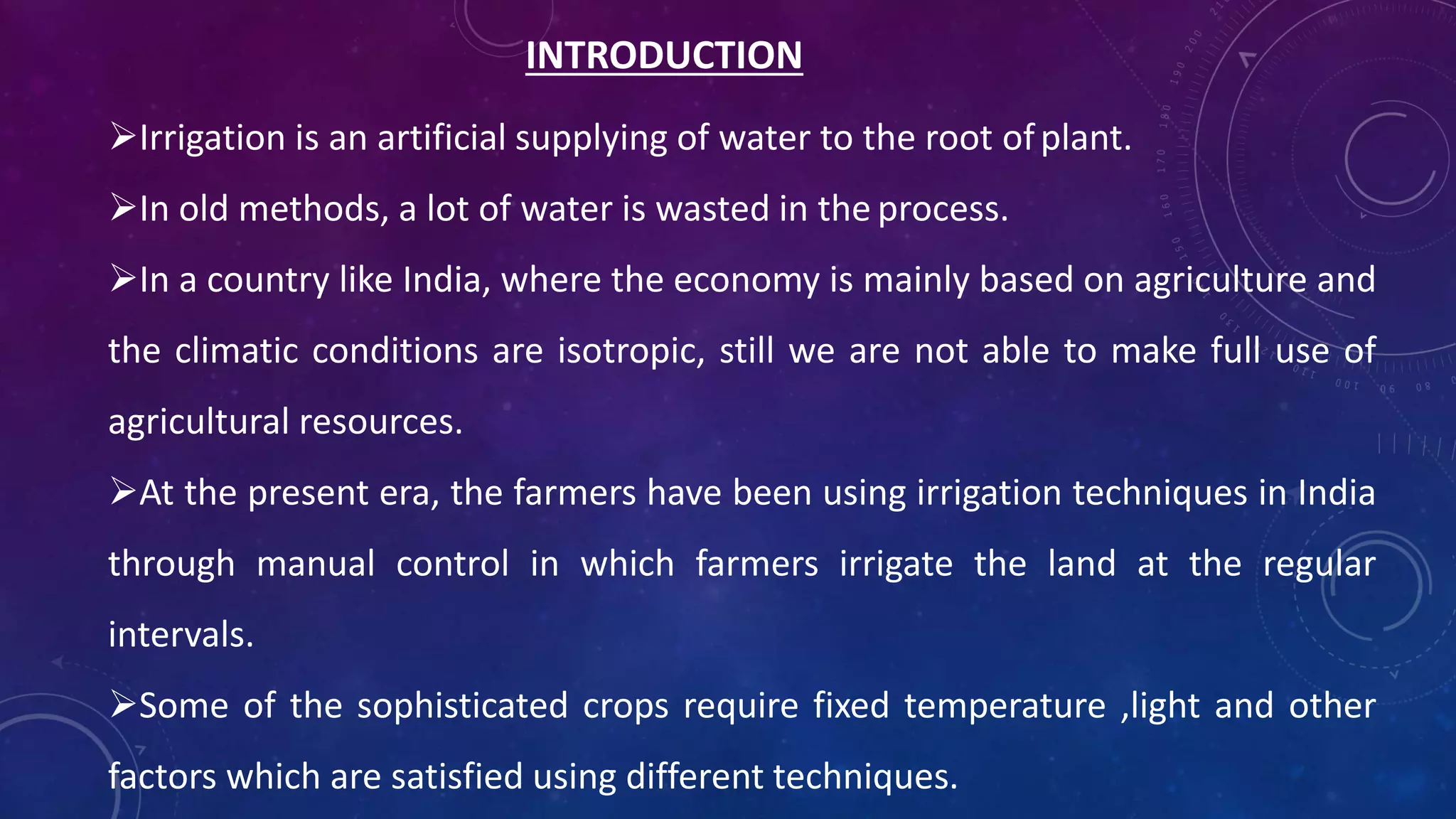 automatic irrigation system ppt | PPTX | Agriculture | Industries