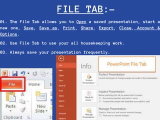 File Tab Ppt presentation about microsoft power point | PPTX