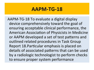 Aapm Test Patterns Comprehensive Quality Control in Digital Radiographic Imaging Systems | PPT