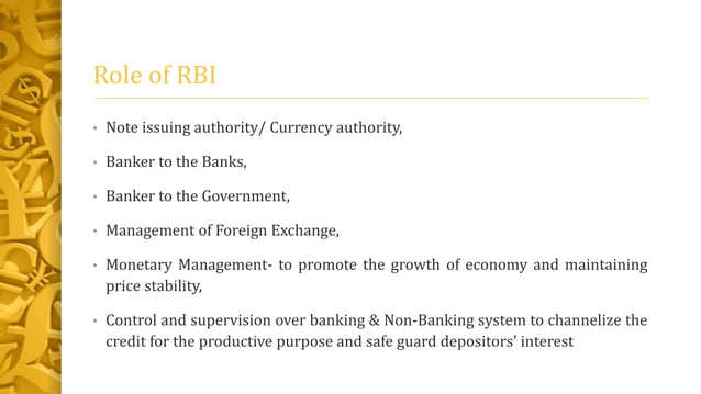 Developmental roles of RBI | PPTX | Business Banking & Finance | Business