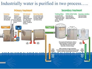 Industrially water is purified in two process…..
 