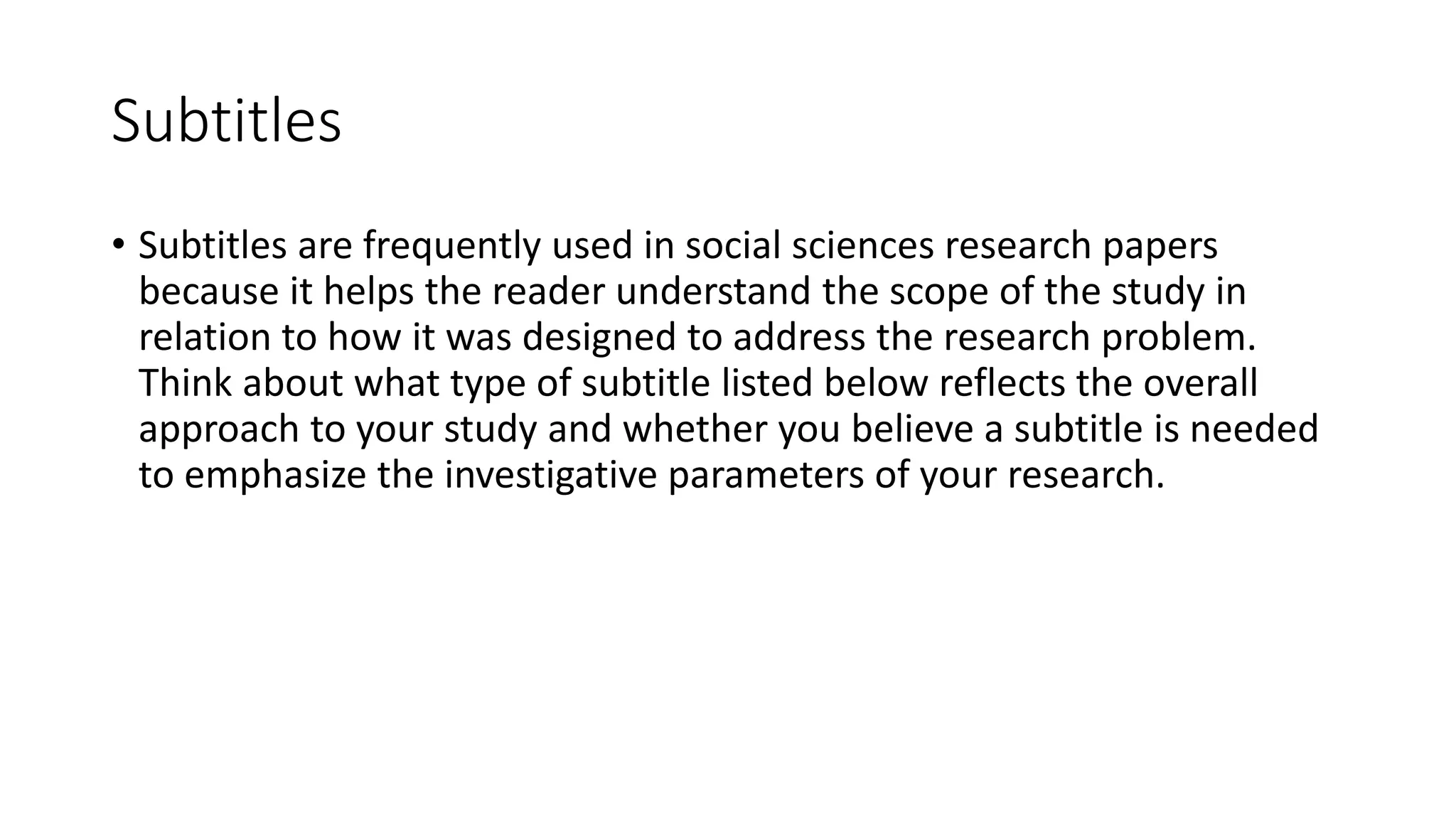 Writing A Research Title | PPTX