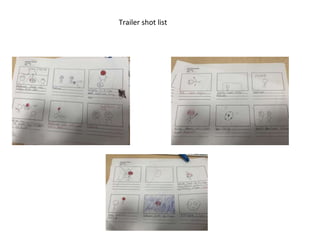 Trailer shot list
 