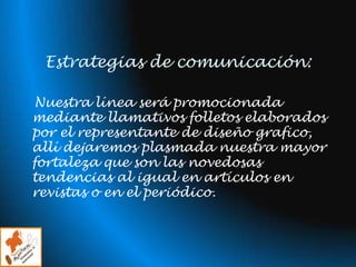 Análisis de mercadoNuestro mercado objetivo son las personas de un alto poder de adquisición de nuestros productos.   Personas que se encuentren segmentadas a estrados altos o que tengan modos de adquirir nuestras prendas ya que cualquier persona puede adquirir las nuevas tendencias.