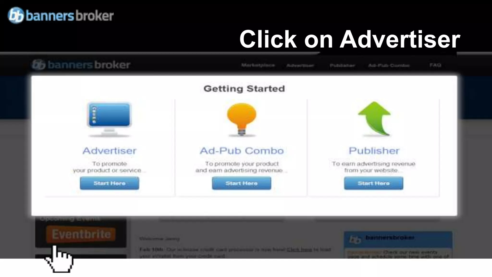 Click on Advertiser
 