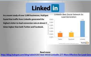 LinkedIn Groups Benefits
 Quickly discover the most popular discussions in your
professional groups.
 Have an active par...